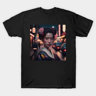 Kimono Japanese Woman Portrait Tokyo T-Shirt